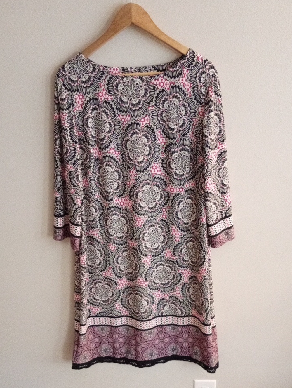 Chico's Floral Medallion Print Shift Dress Size Large